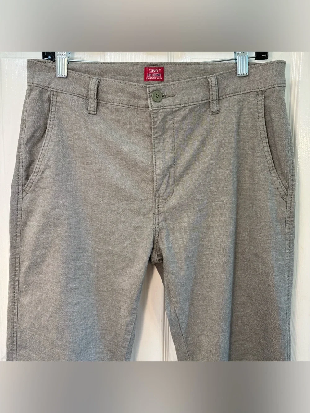 EUC Levi's XX Chino Standard Taper Pants, Men Sz 32x34, Heather Light Olive Gray